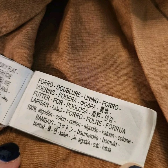 ZARA | One Shoulder Striped Beaded Dress Top Shirt Brown 100% Cotton - Picture 10 of 12